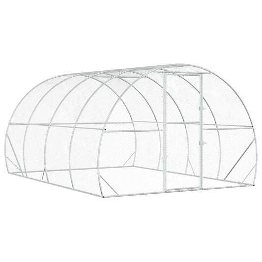 Chicken Coop Silver 400 x 300 x 200 cm Galvanised Steel