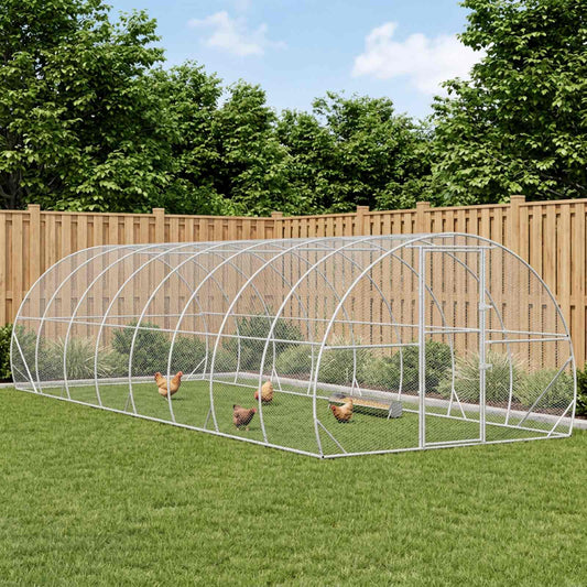 Chicken Coop Silver 800 x 300 x 200 cm Galvanised Steel