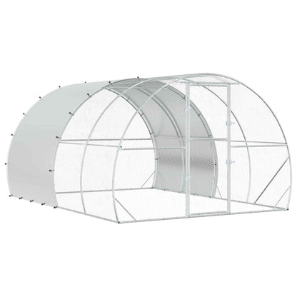 Chicken Coop Silver 400 x 300 x 200 cm Galvanised Steel