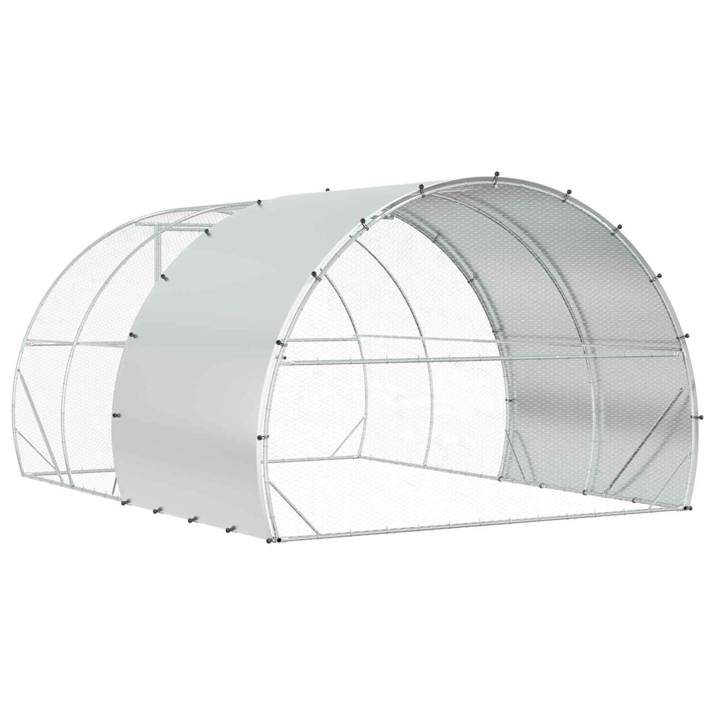Chicken Coop Silver 400 x 300 x 200 cm Galvanised Steel