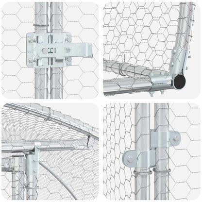 Chicken Coop Silver 800 x 300 x 200 cm Galvanised Steel