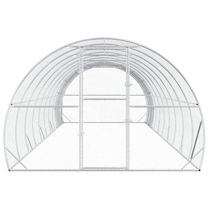 Chicken Coop Silver 1000 x 300 x 200 cm Galvanised Steel