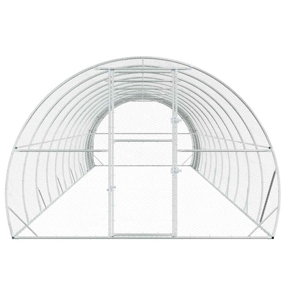 Chicken Coop Silver 1200 x 300 x 200 cm Galvanised Steel