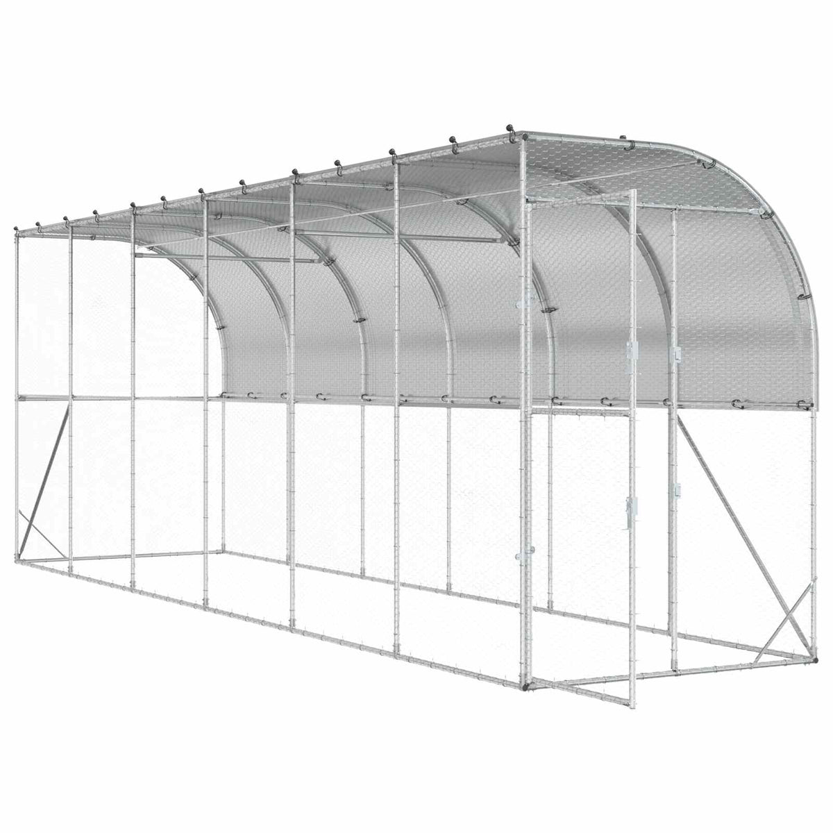 Against Wall Chicken Coop Silver 600 x 100 x 215 cm