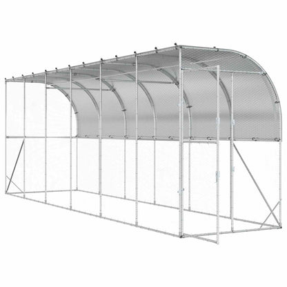 Against Wall Chicken Coop Silver 600 x 100 x 215 cm