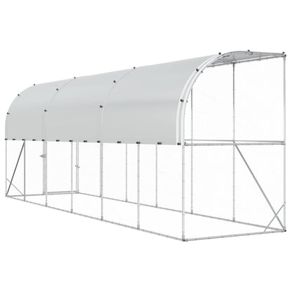 Against Wall Chicken Coop Silver 600 x 100 x 215 cm