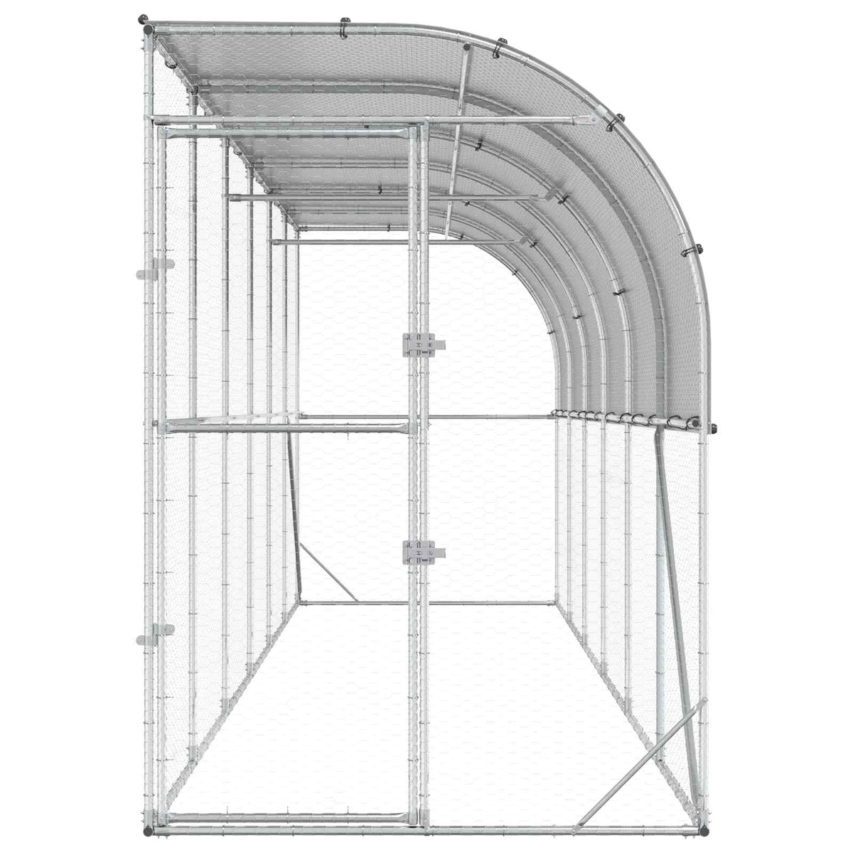 Against Wall Chicken Coop Silver 600 x 100 x 215 cm
