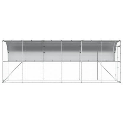 Against Wall Chicken Coop Silver 600 x 100 x 215 cm