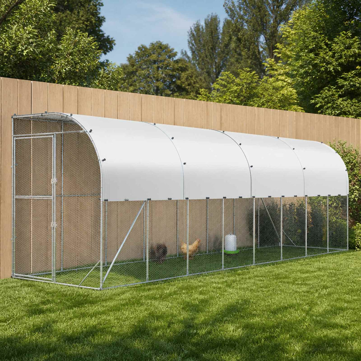 Against Wall Chicken Coop Silver 800 x 100 x 215 cm