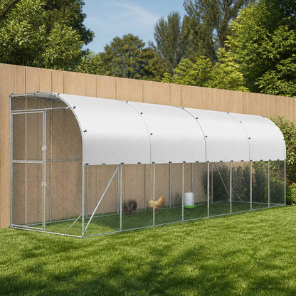 Against Wall Chicken Coop Silver 800 x 100 x 215 cm