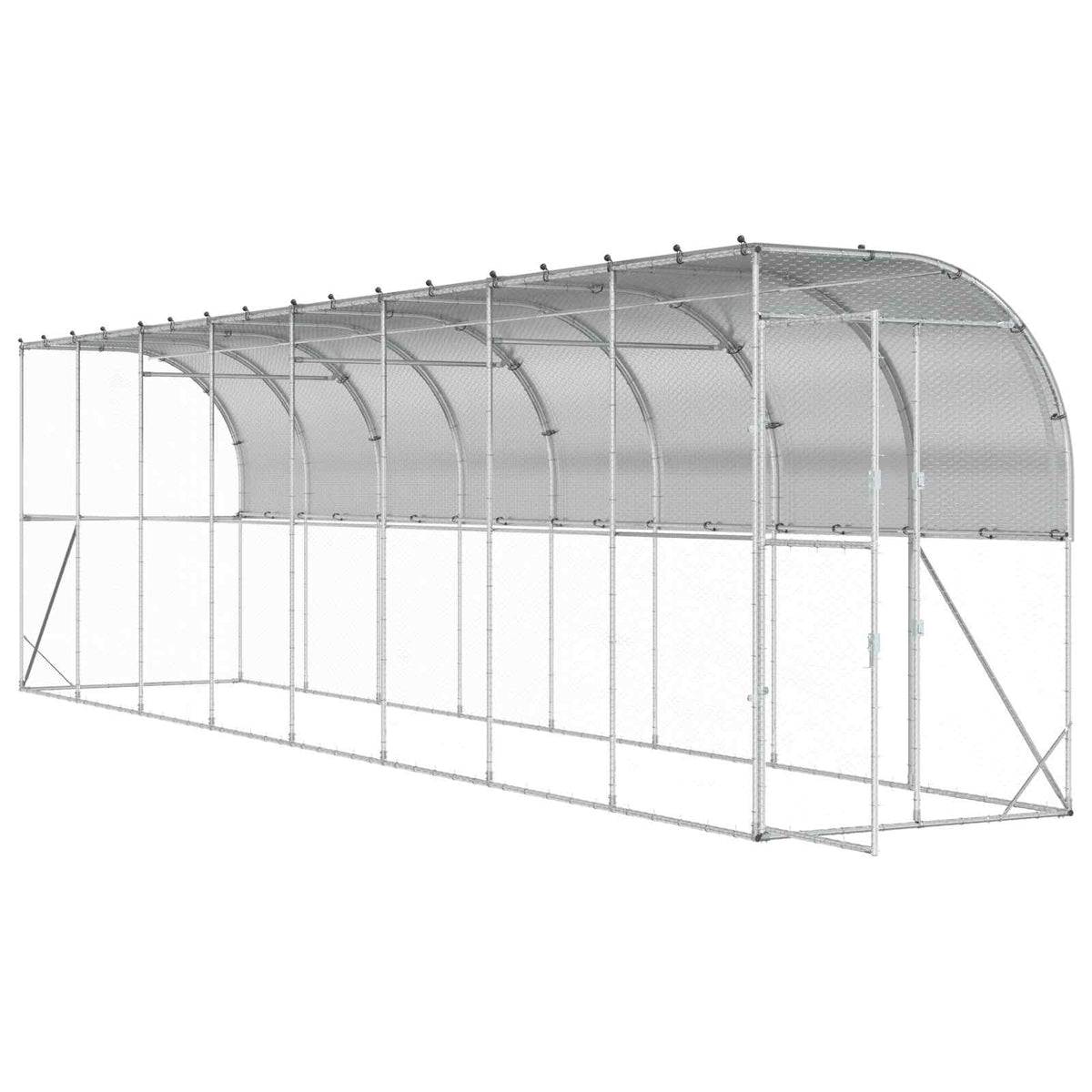 Against Wall Chicken Coop Silver 800 x 100 x 215 cm