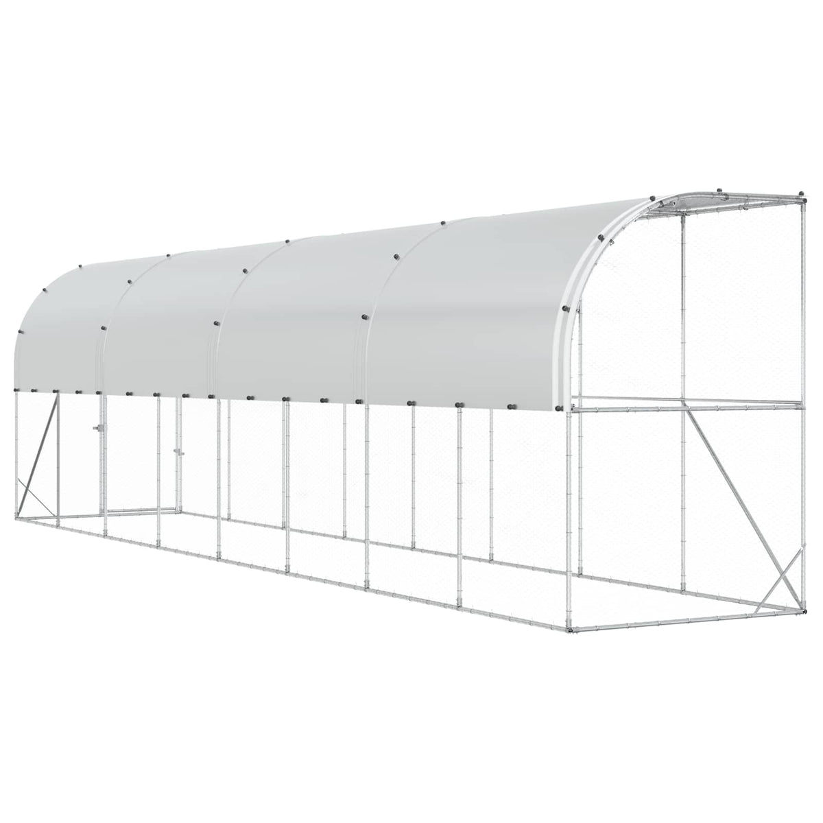 Against Wall Chicken Coop Silver 800 x 100 x 215 cm