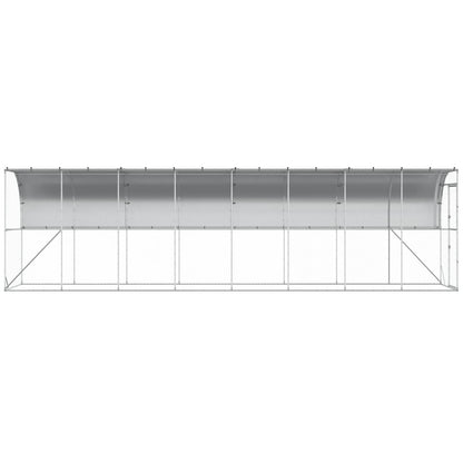 Against Wall Chicken Coop Silver 800 x 100 x 215 cm