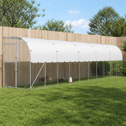 Against Wall Chicken Coop Silver 1000 x 100 x 215 cm