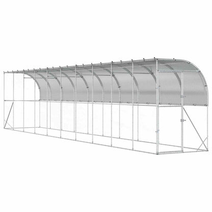 Against Wall Chicken Coop Silver 1000 x 100 x 215 cm