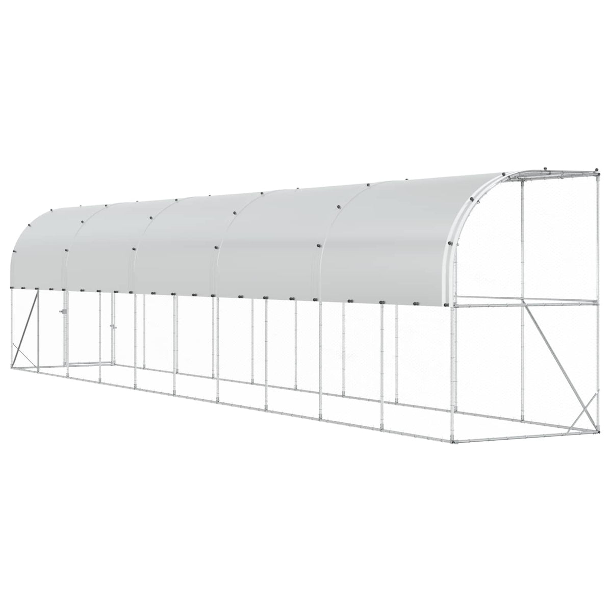 Against Wall Chicken Coop Silver 1000 x 100 x 215 cm