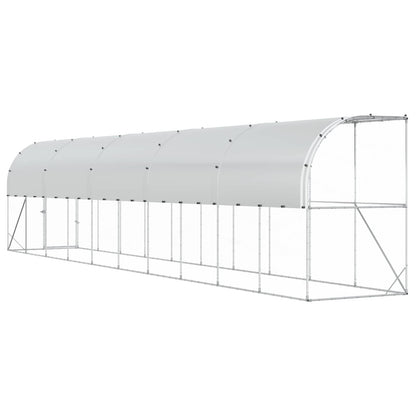 Against Wall Chicken Coop Silver 1000 x 100 x 215 cm