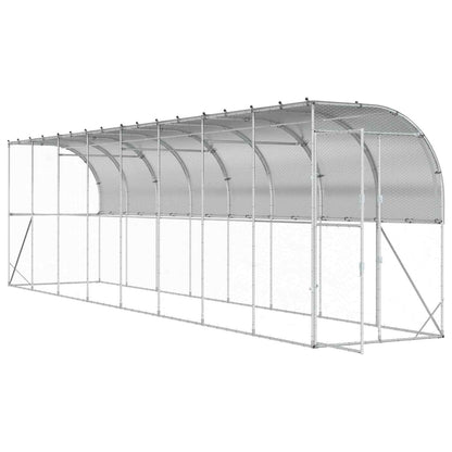 Against Wall Chicken Coop Silver 800 x 150 x 215 cm