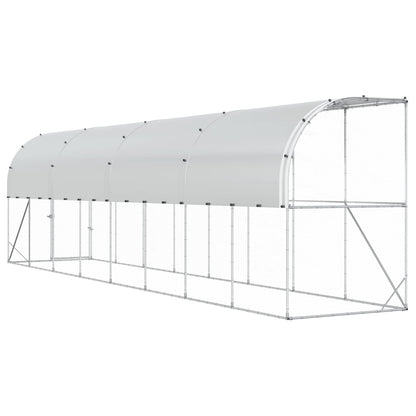 Against Wall Chicken Coop Silver 800 x 150 x 215 cm