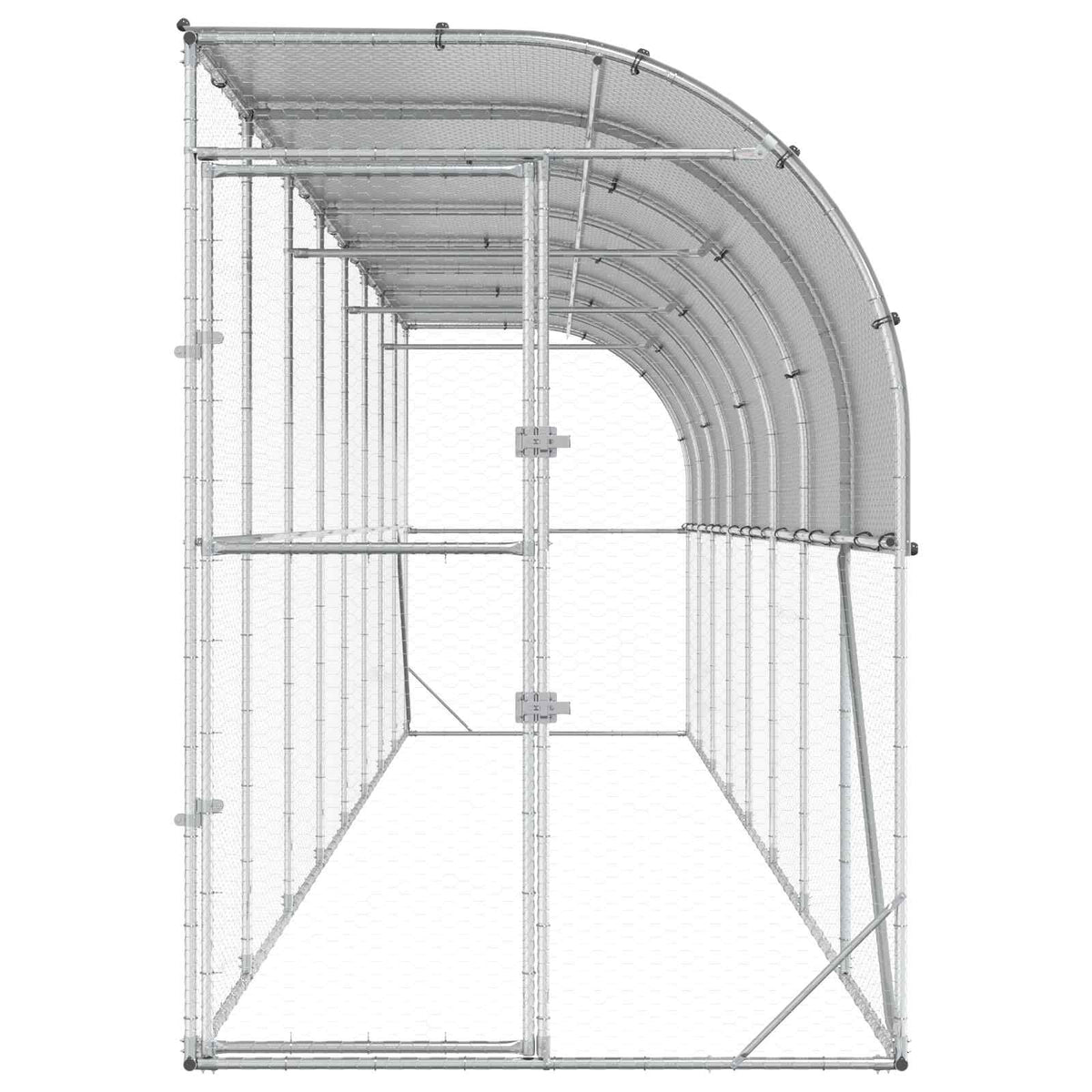 Against Wall Chicken Coop Silver 800 x 150 x 215 cm