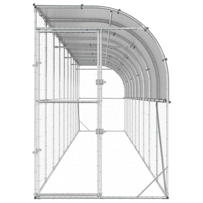 Against Wall Chicken Coop Silver 1000 x 150 x 215 cm