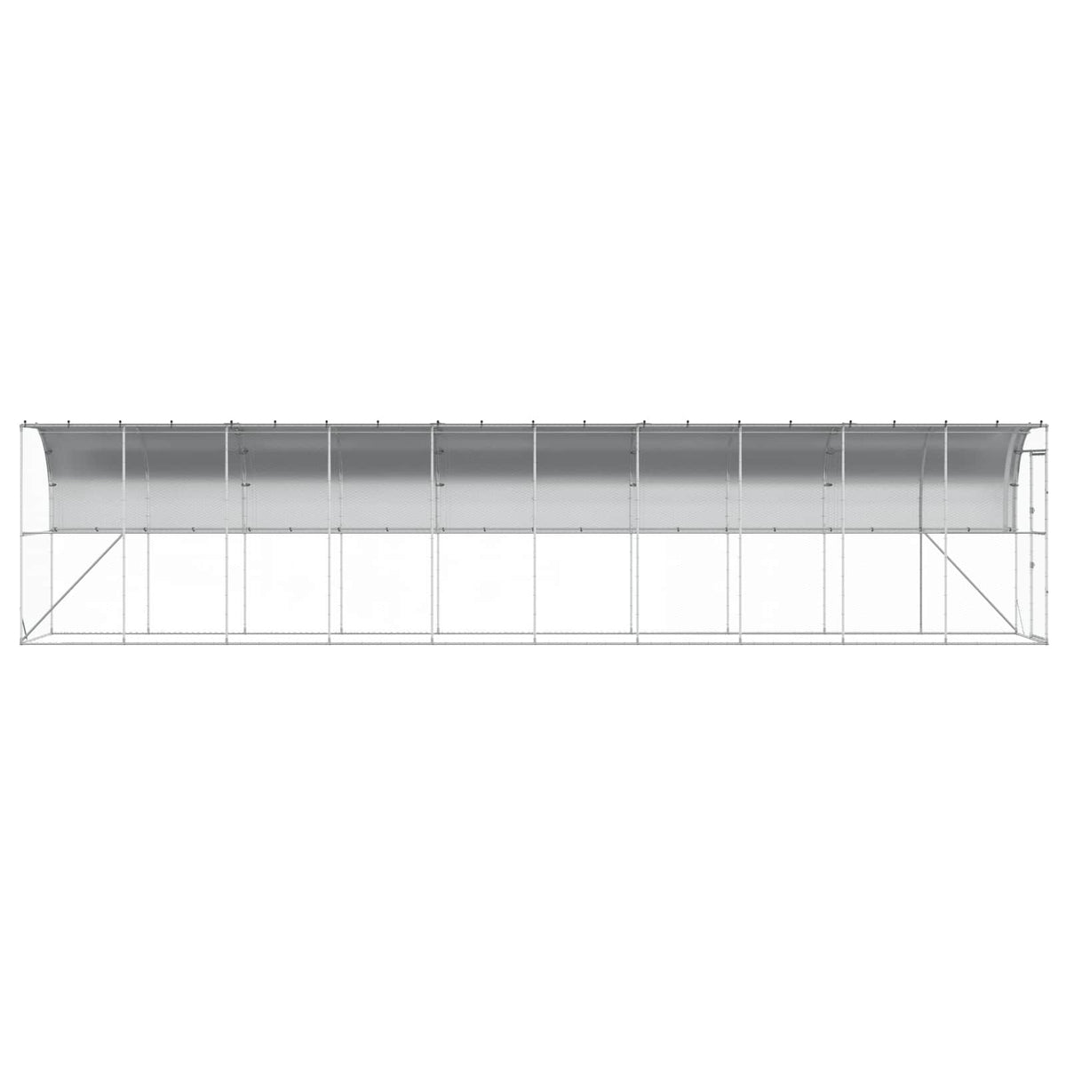 Against Wall Chicken Coop Silver 1000 x 150 x 215 cm