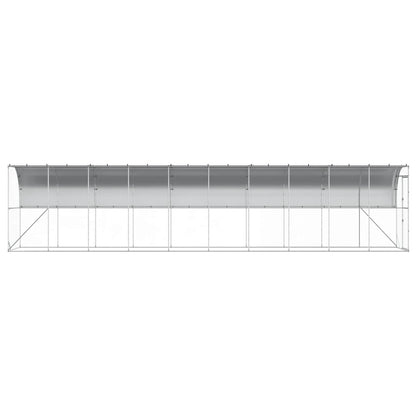 Against Wall Chicken Coop Silver 1000 x 150 x 215 cm