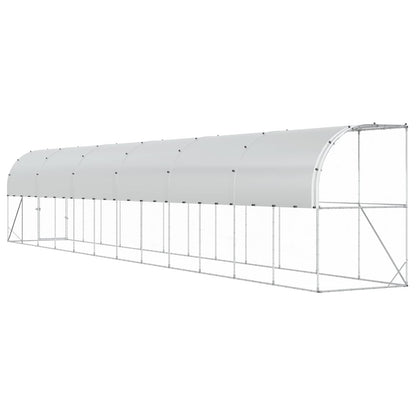 Against Wall Chicken Coop Silver 1200 x 150 x 215 cm