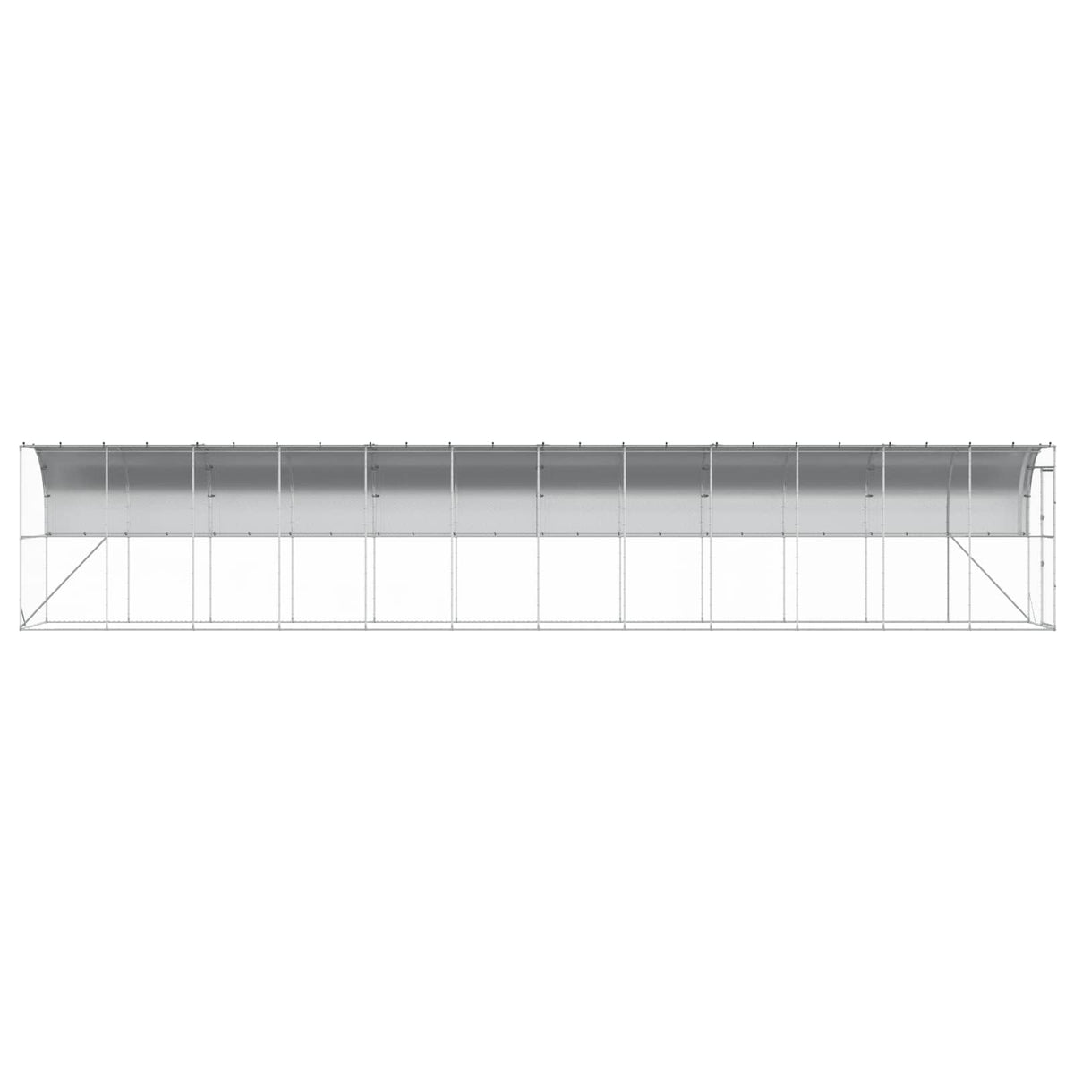 Against Wall Chicken Coop Silver 1200 x 150 x 215 cm