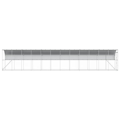 Against Wall Chicken Coop Silver 1200 x 150 x 215 cm