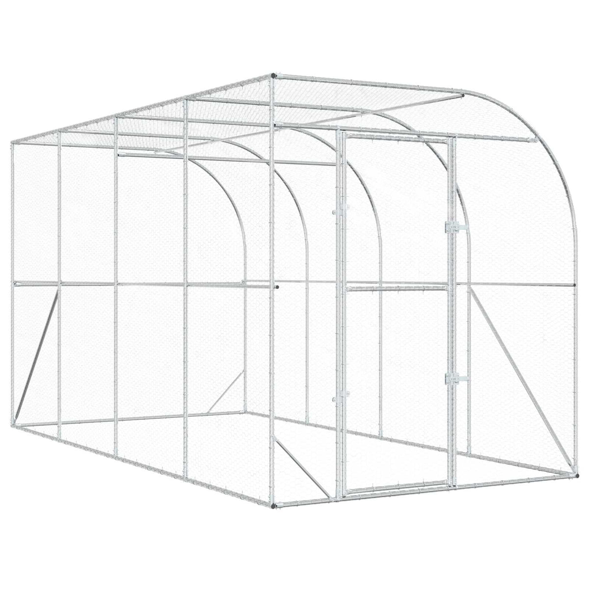 Against Wall Chicken Coop Silver 400 x 200 x 215 cm