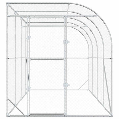 Against Wall Chicken Coop Silver 400 x 200 x 215 cm
