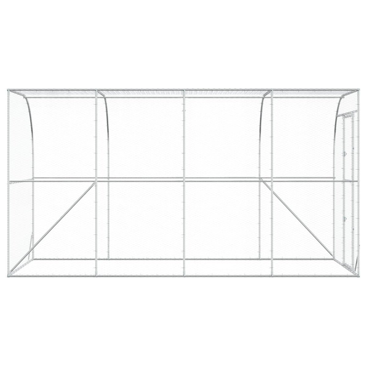 Against Wall Chicken Coop Silver 400 x 200 x 215 cm