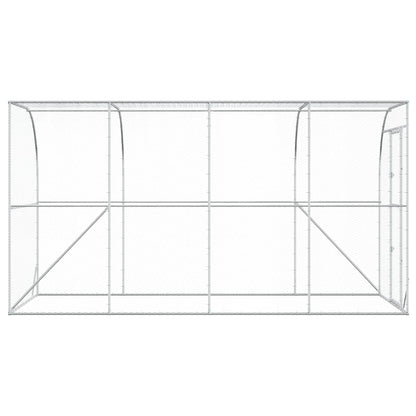 Against Wall Chicken Coop Silver 400 x 200 x 215 cm