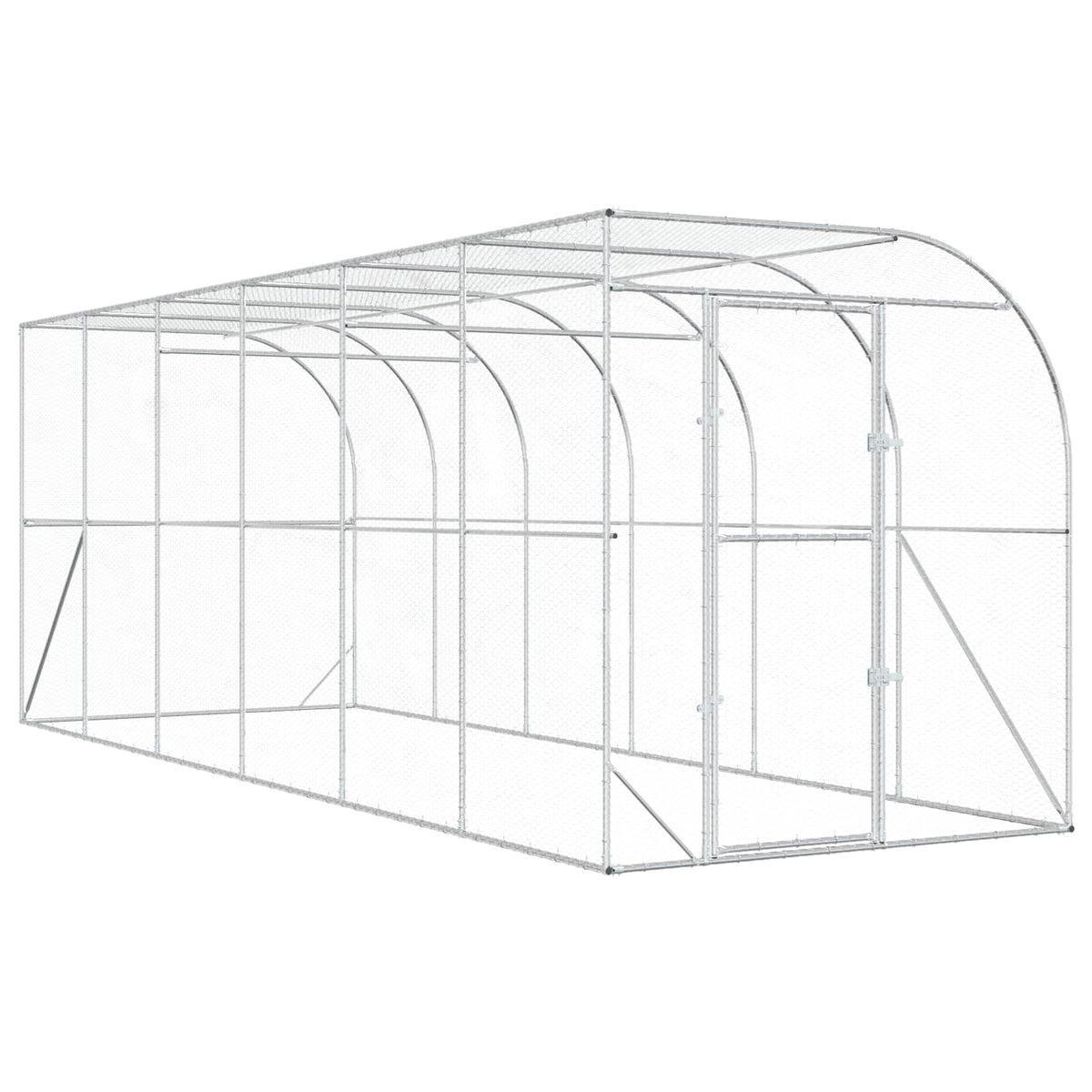 Against Wall Chicken Coop Silver 600 x 200 x 215 cm