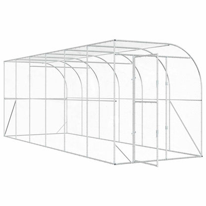 Against Wall Chicken Coop Silver 600 x 200 x 215 cm
