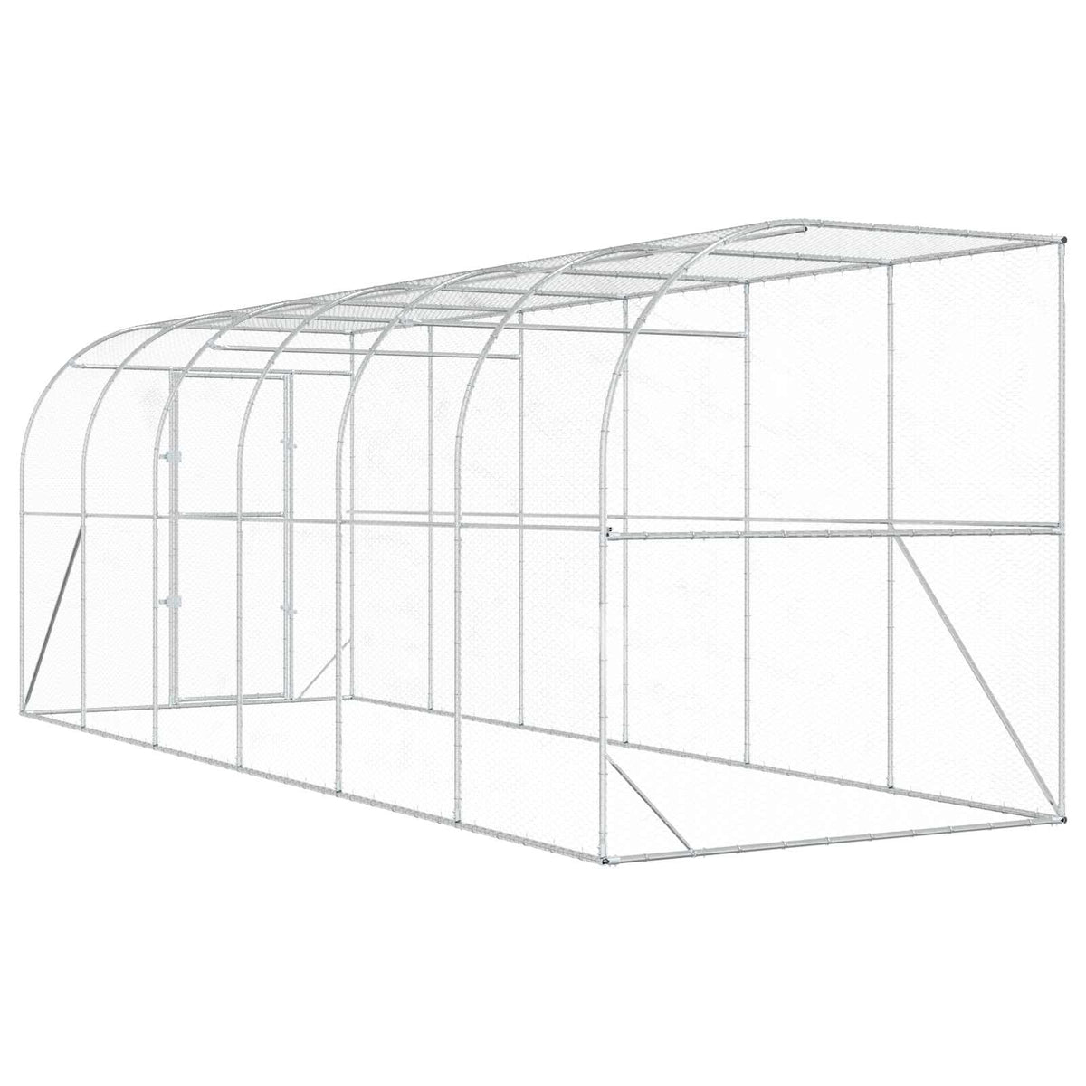 Against Wall Chicken Coop Silver 600 x 200 x 215 cm