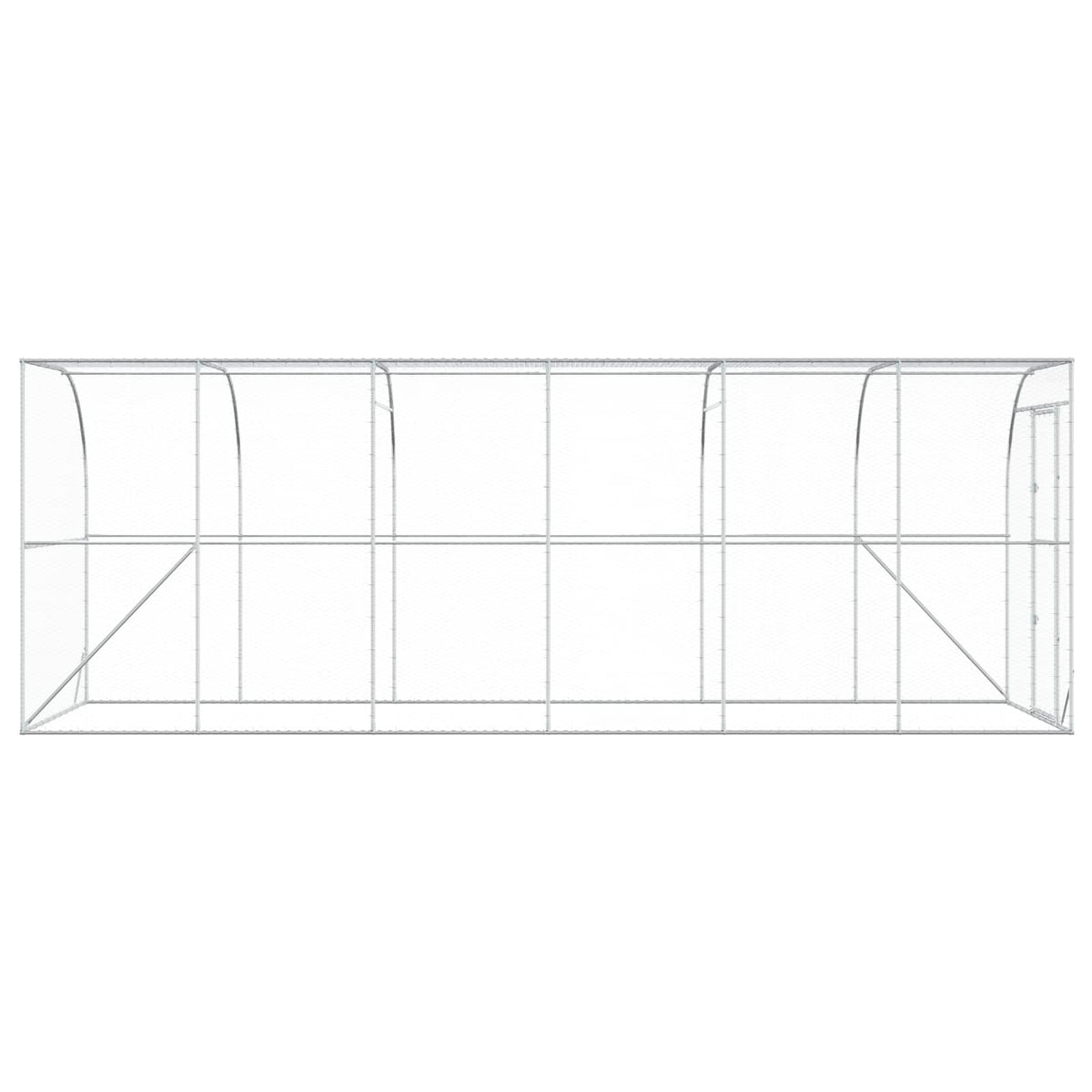 Against Wall Chicken Coop Silver 600 x 200 x 215 cm