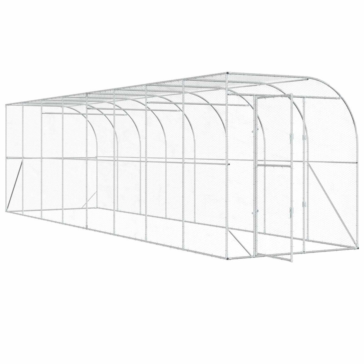 Against Wall Chicken Coop Silver 800 x 200 x 215 cm