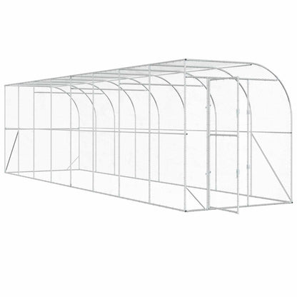 Against Wall Chicken Coop Silver 800 x 200 x 215 cm