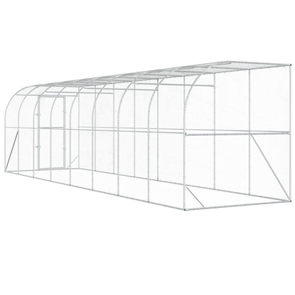 Against Wall Chicken Coop Silver 800 x 200 x 215 cm