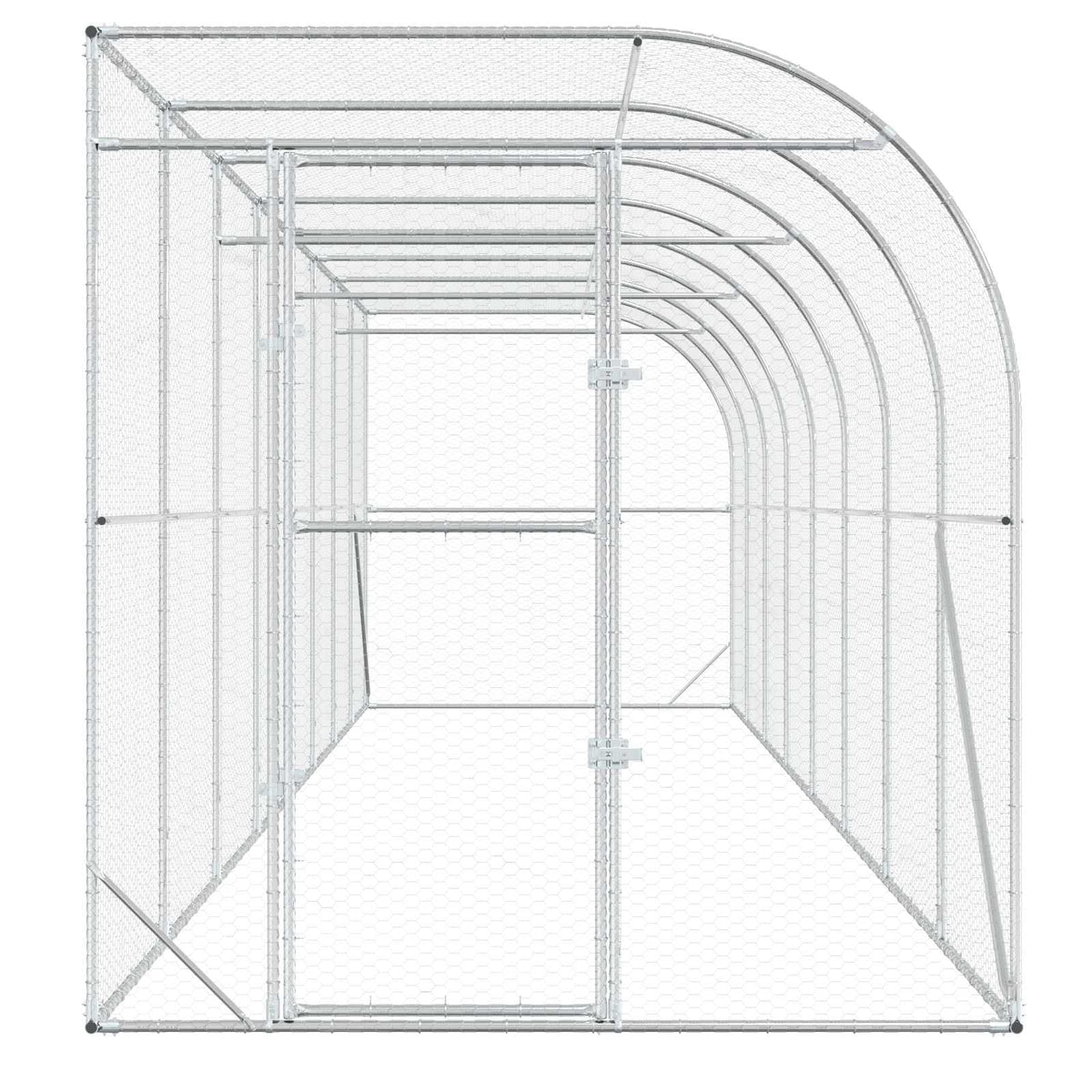 Against Wall Chicken Coop Silver 800 x 200 x 215 cm