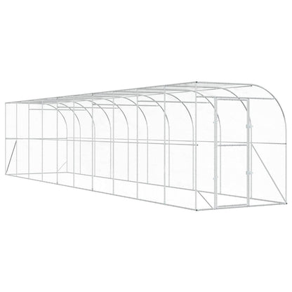 Against Wall Chicken Coop Silver 1000 x 200 x 215 cm