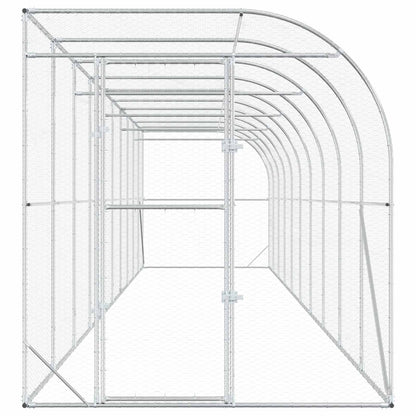 Against Wall Chicken Coop Silver 1000 x 200 x 215 cm