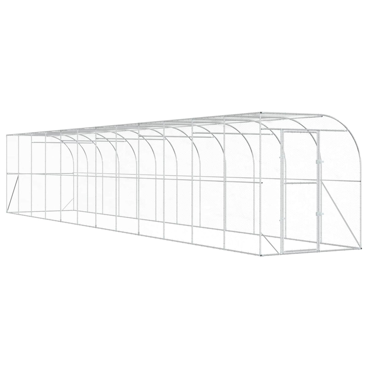 Against Wall Chicken Coop Silver 1200 x 200 x 215 cm