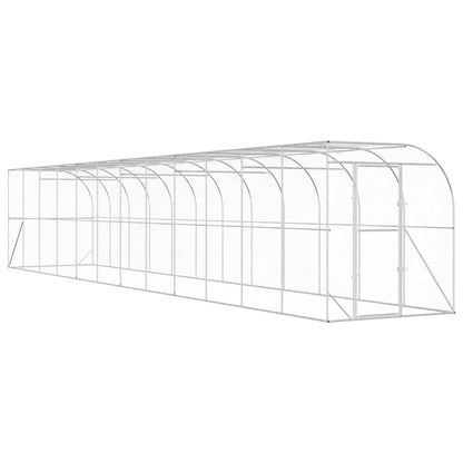 Against Wall Chicken Coop Silver 1200 x 200 x 215 cm