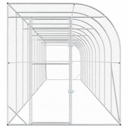 Against Wall Chicken Coop Silver 1200 x 200 x 215 cm