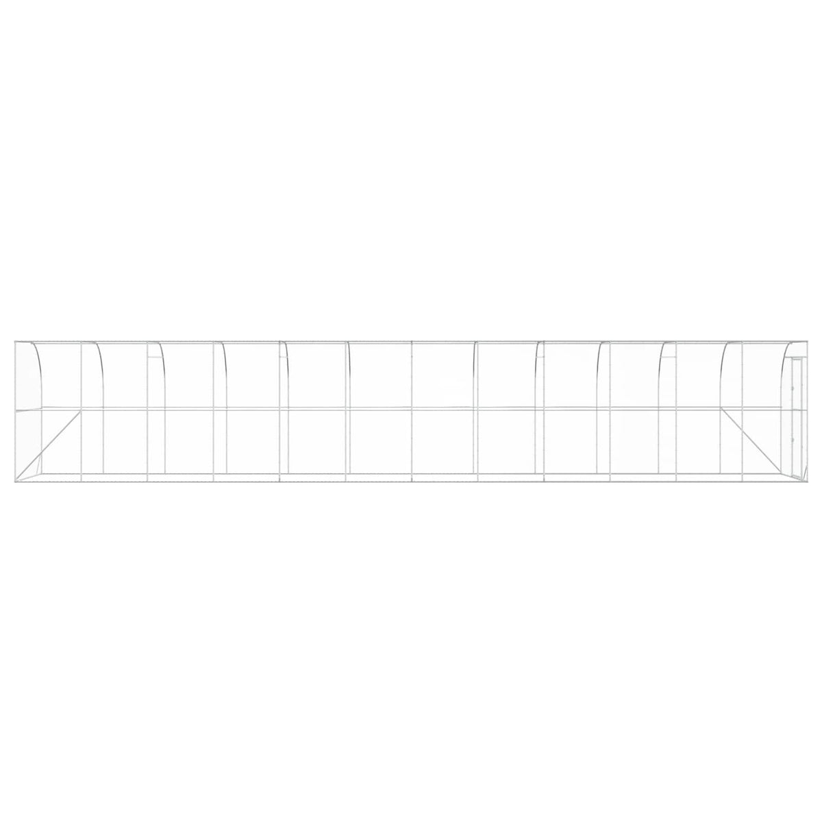 Against Wall Chicken Coop Silver 1200 x 200 x 215 cm