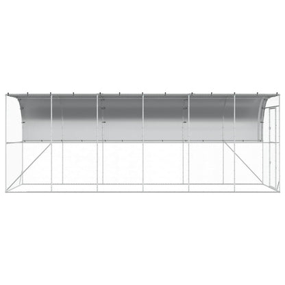 Against Wall Chicken Coop Silver 600 x 200 x 215 cm