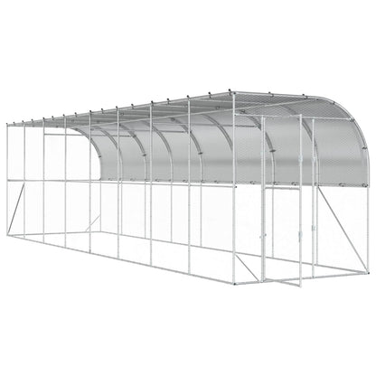 Against Wall Chicken Coop Silver 800 x 200 x 215 cm